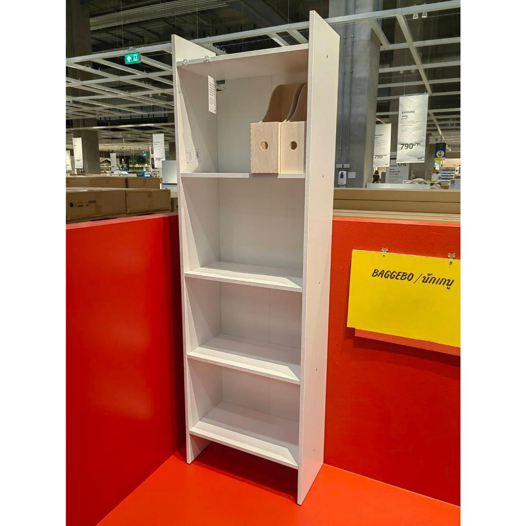 BAGGEBO บักเกบู ตู้หนังสือ, ขาว, 50x25x160 ซม.