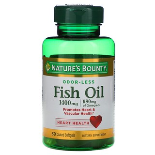 Pre Order⚡️Natures Bounty, Fish Oil, Triple Strength, 1400 mg, 39 Coated Softgels