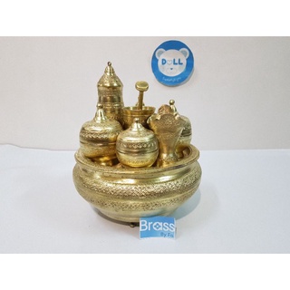 Brass byfa ชุดเชี่ยนหมากลายโบราณ 7” ชุดเชี่ยนหมากทองเหลือง งานทำมือ #งานบ้านปะอาว