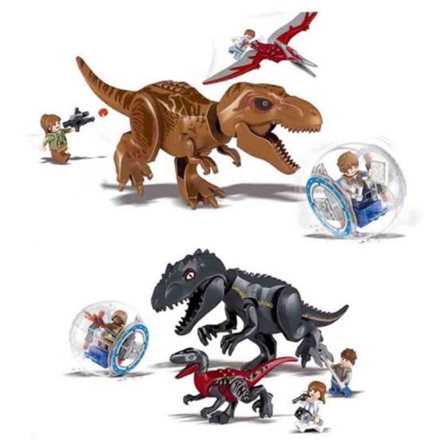 ตัวต่อ เลโก้จีน Jurassic World 2 T-Rex and Indoraptor ขนาดใหญ่ชุด 2 ตัว