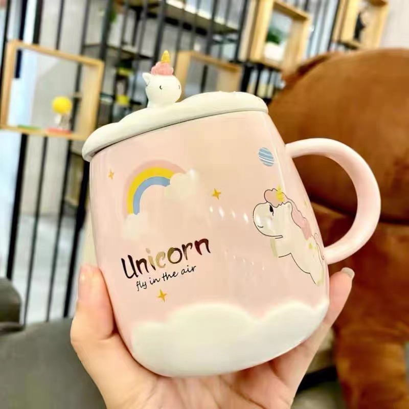 แก้วกาแฟ สีพาสเทลทรงนูย3มิติ กับม้าโพนี่บนก้อนเมฆ เหมาะกับชาวออฟฟิต+นักเรียนนักศึกษา ของขวัญ ห้ามพลาดเด็ดขาด รีบมาซื้อๆๆ