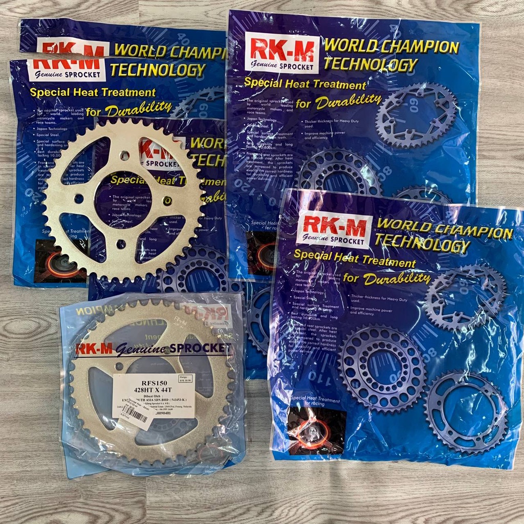 RKM SPROCKET /MODEL RXZ,LC,SRL,EX5,WAVE,FZ,Y15 /WORLD CHAMPION TECHNOLOGY /SPECIAL HEAT TREATMENT สํ
