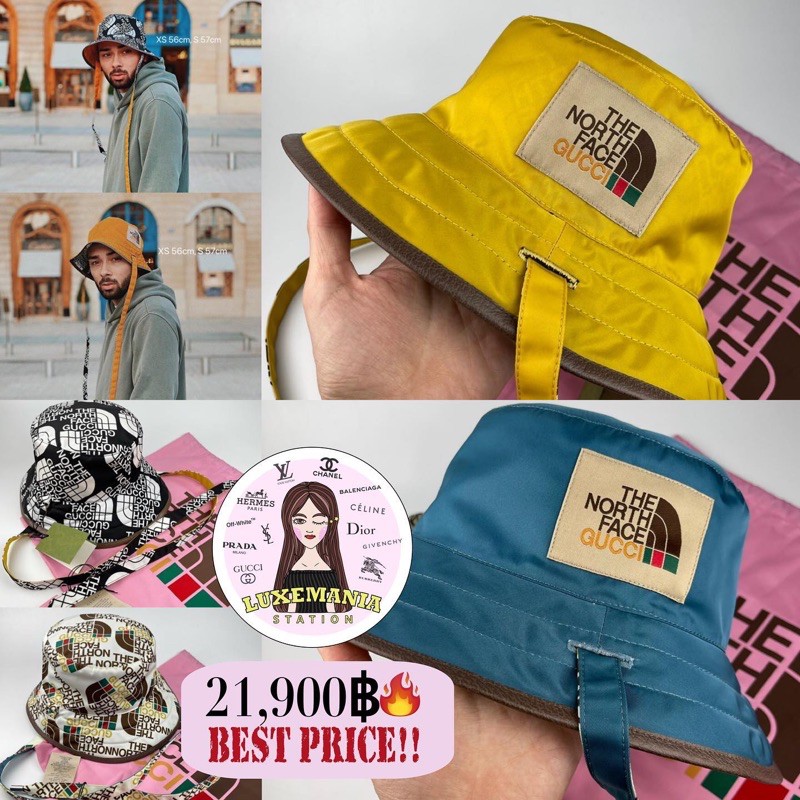 New Gucci The North Face X Self Tie Bucket Hat 65 700
