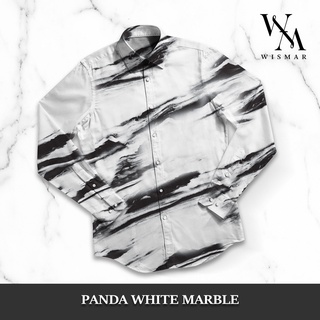 เสื้อเชิ้ตแขนยาวลายหินอ่อน(แพนด้า ไวท): ​Panda White Marble Shirt (Long-sleeved)