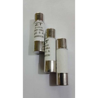 Ceramic FUSE เซรามิก 10x38 mm (แพค 3ตัว) ฟิวซ์กระเบื้อง RO15 500V~100KA ZT ฟิวส์เซรามิก มีหลากหลายแอมป์ให้เลือก