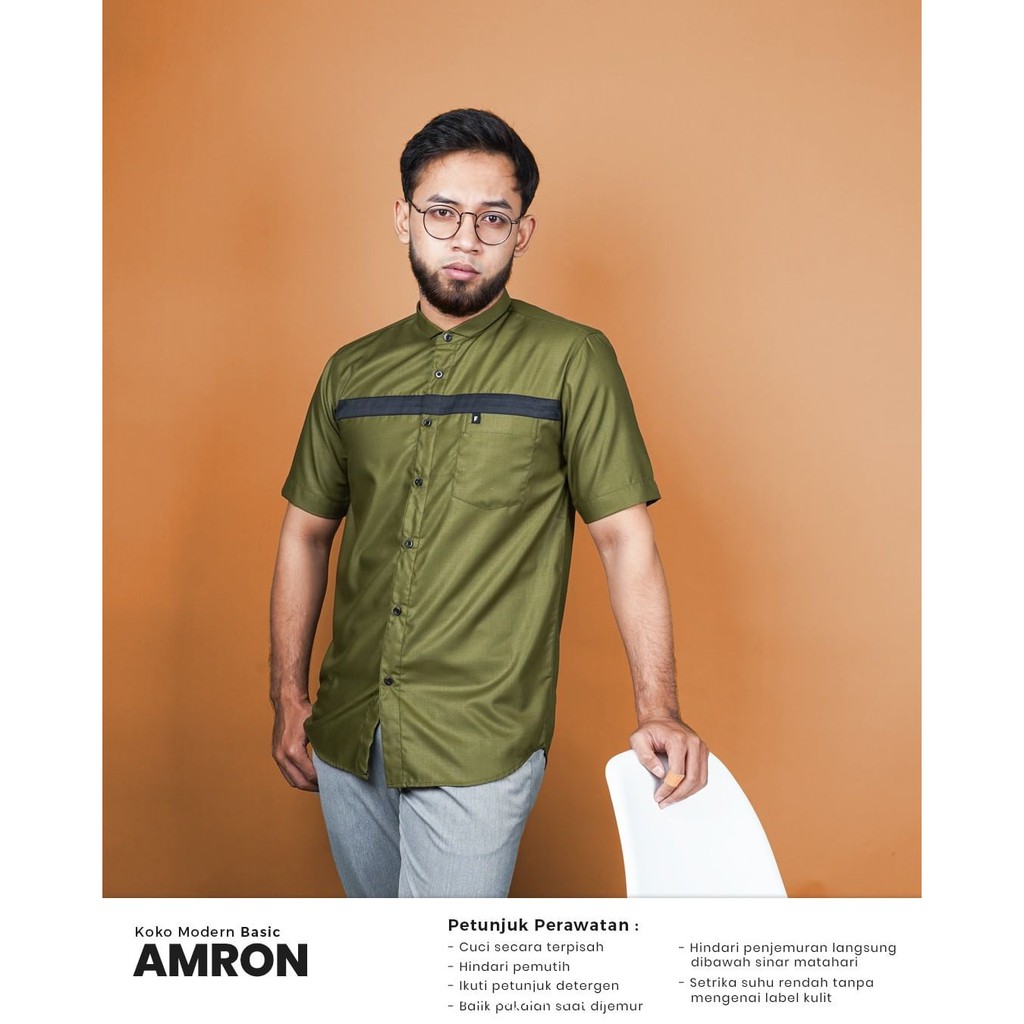 Kemeja AMRON & AMRON LONG Fadkhera Koko Modern FDKHR GUARANTE เสื้อผ้ามุสลิมชายเสื้อ Kok
