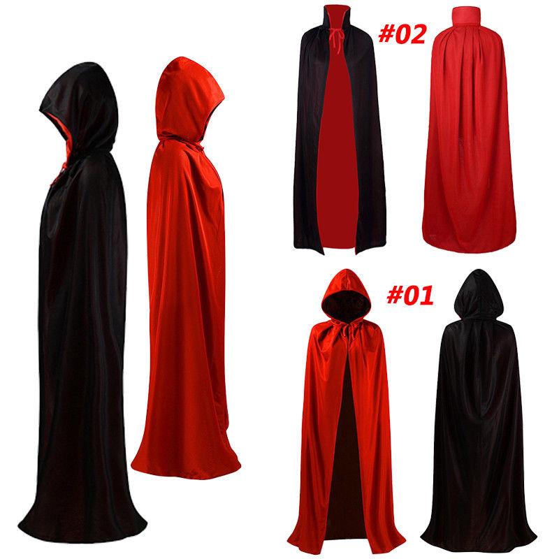 Adult Long Cape Hood Masquerade Halloween Costume Dress Smock Hooded Cloak