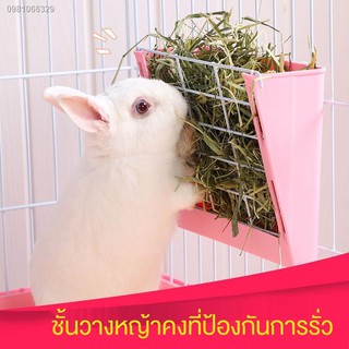 รางหญ้ากระต่าย♚●○กระต่าย ขาตั้งหญ้าในตัว ความจุขนาดใหญ่ หนูตะเภา ชินชิล่า ขาตั้งหญ้า โครงหม้อให้อาหารหญ้า ตะกร้าใส่ห