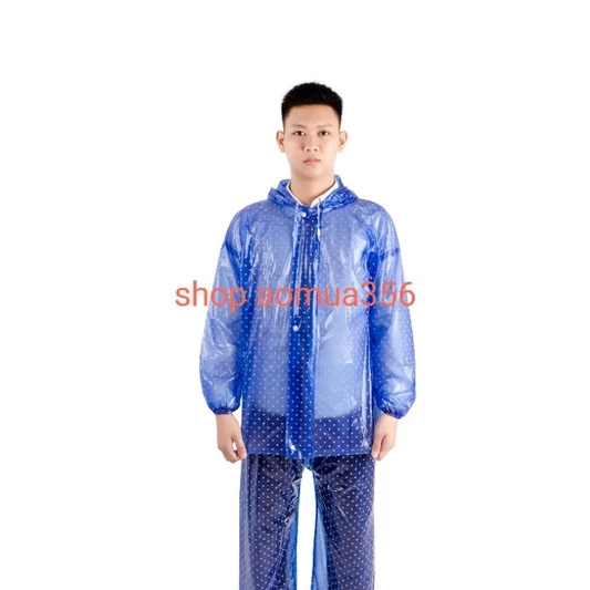 ชุดเสื้อกันฝน PVC มีซิปและกระดุม thumbnail 5