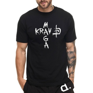 เสื้อผู้ชายเท่ เสื้อยืดสีขาว เสื้อยืดลําลอง ผ้าฝ้าย แขนสั้น พิมพ์ลาย Krav Maga สําหรับผู้ชาย Tee