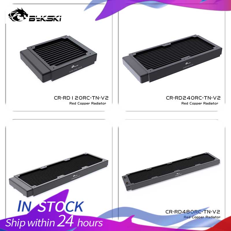 Bykski พัดลมระบายความร้อน G1/4 30 มม. หนา ทองแดง 120/240/360/480 มม. สําหรับพัดลมระบายความร้อน 120 ม. CR-RD120/240/360RC-TN-V2