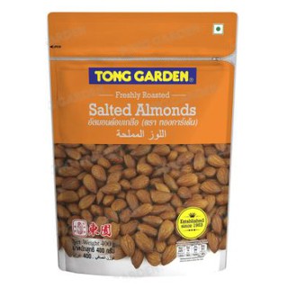 ทองการ์เด้น อัลมอนด์อบเกลือ ขนาด 400กรัม TONGGARDEN SALTED ALMONDS