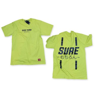 [เหลือ671ใส่โค้ดSURE371] Sure thing เสื้อยืด คอกลม Mojiron line Neon green