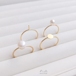 [Little Blu] แหวนลูกปัดทองแดง 14K ชุบทอง แฮนด์เมด DIY