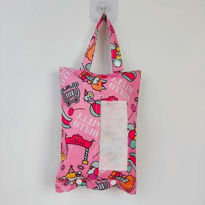 กระเป๋าใส่ทิชชู่ กันน้ำ กันฝุ่น แบบพกพา สําหรับแขวนหลังเบาะรถยนต์ - รูปที่ 7