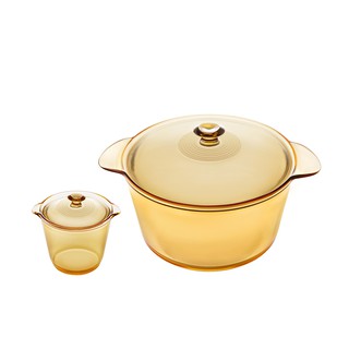 Visions หม้อแก้วทนความร้อนสูง รุ่น Flair /Vision Flair 1.2L &amp; 5.5L Stewpot/Casserole set (double boiler )/V-01-VSF-356