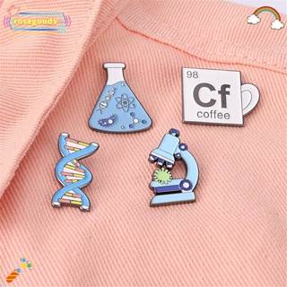 ROSE Science Teacher Gift Brooches For Backpack Bag Enamel Pin Badges Microscope Chemical Molecular Beaker Fashion Science