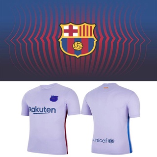 เสื้อกีฬาแขนสั้น ลายทีมชาติฟุตบอล Barcelona Away FTB 2021-2022 F.C.B พลัสไซซ์ สําหรับผู้ชาย และผู้หญิง