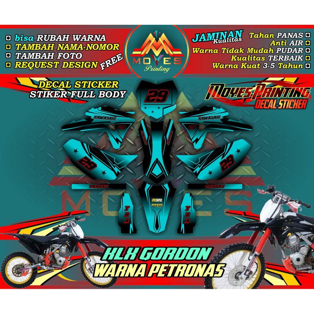 KLX 150 DTRACKER KLX GORDON สติ๊กเกอร์รูปลอกรถจักรยานยนต์ Fullbody สติ๊กเกอร์