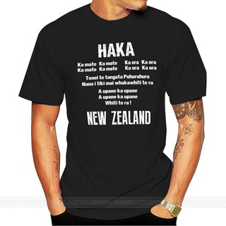 เสื้อยืด ผ้าฝ้าย 100% พิมพ์ลาย Haka TEXT Words New Zealand All Rugby สีดํา สําหรับผู้ชาย และผู้หญิง