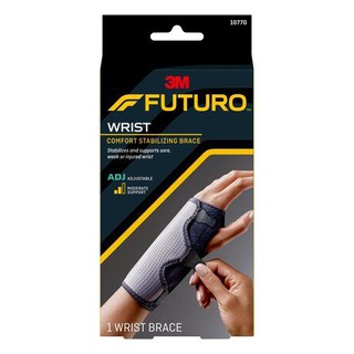 Futuro Comfort Stabilizing Wrist Brace ฟูทูโร่ อุปกรณ์พยุง ข้อมือ ปรับกระชับได้ เสริมแถบเหล็ก สีดำ 1 ชิ้น 06982