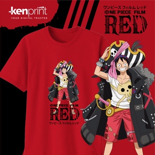 【💘💘】[S-5XL]เสื้อยืด พิมพ์ลาย One PIECE FILM Redmonky D. ลูฟี่ | ไม่ใช่ทางการ | เสื้อเชิ้ต One Piece | ผ้าฝ้ายพรีเมี่ยม