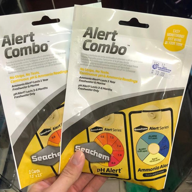 Seachem Alert Combo (pH Test Alert 6 เดือน) การแจ้งเตือนแอมโมเนีย 1 ปี PH Alert 3-6 เดือน Test & ala