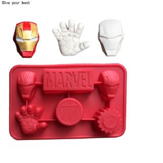 แม่พิมพ์ซิลิโคน รูปไอคอนไอคอน iron Man The Avengers Super Hero nonstick สําหรับตกแต่งเค้ก ช็อคโกแลต