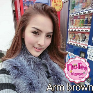 Arm Brown/สีน้ำตาล [สายตาสั้น -0.00 ถึง -10.00] Size Bigeye (L) ขนาดใหญ่ / คอนแทคเลนส์  / ยี่ห้อ PrettyDoll