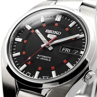 SEIKO 5 SNK617 SNK617K1 Automatic 21 Jewels Black Dial Stainless Steel Men Watch