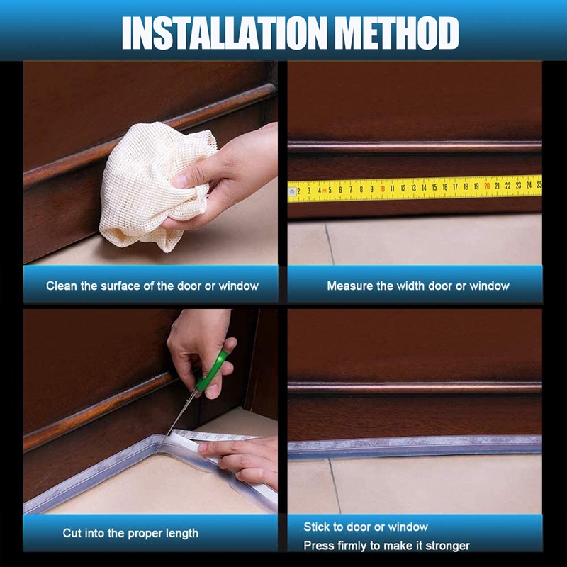 5M แถบปิดผนึกด้านล่างประตูหน้าต่างยางซีล Windproof กาวประตูกระจกปิดผนึก - รูปที่ 2
