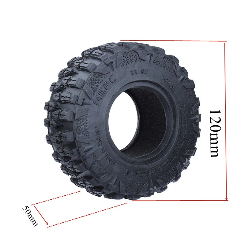 ยางล้อรถ ขนาด 2.2 นิ้ว สําหรับรถไต่หินบังคับ TRX4 TRX6 SCX10 Yikong D90 90046 KM2 RBX10 TK300 ราคา ถูกที่สุด ดีลบีเคเค แกลเลอรีภาพที่ 2