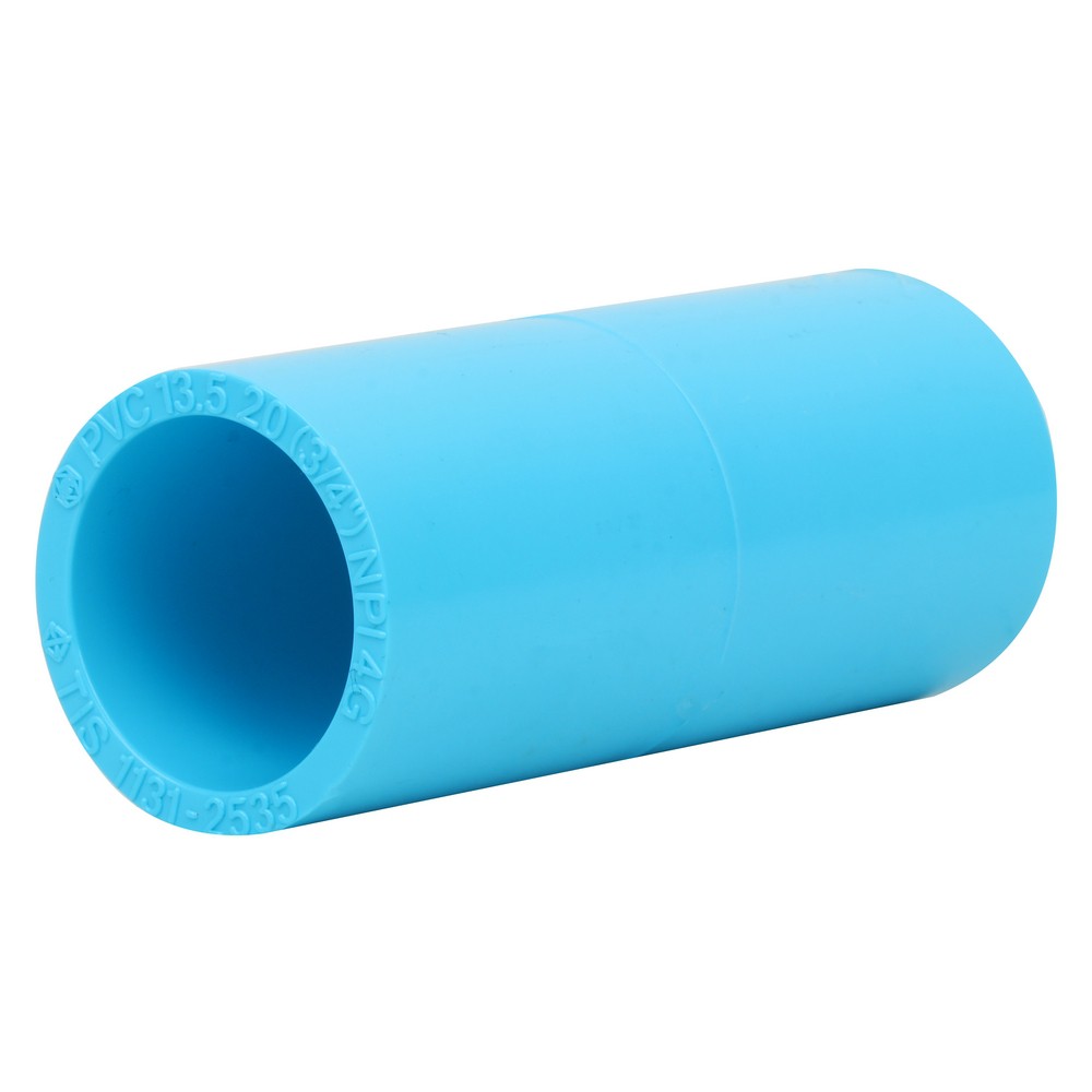 ท่อประปา ข้อต่อ ท่อน้ำ ท่อPVC ข้อต่อตรง-หนา SCG 3/4" สีฟ้า STRAIGHT PVC SOCKET SCG 3/4" LIGHT BLUE
