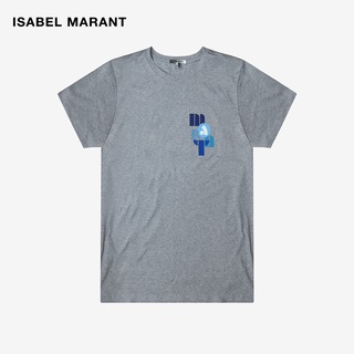 Isabel MARANT HOMME เสื้อยืดลําลอง แขนสั้น คอกลม ลาย ZAFFERH แฟชั่นฤดูใบไม้ผลิ สําหรับผู้ชาย S-5XL