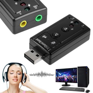 USB 2.0 3D Virtual 12Mbps External 7.1 Channel Audio Sound Card Adapter