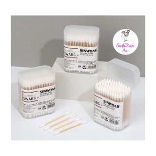 (พร้อมส่ง) คัดตัลบัต cotton bud หัว2แบบ กล่อง100ชิ้น