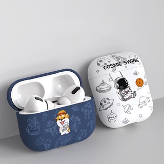 นักบินอวกาศ Frosted TPU หูฟังกรณี compatible AirPods3 สำหรับ compatible AirPods (3rd) Shiba Inu 2021 ใหม่ compatible AirPods3 หูฟังสำหรับ compatible AirPodsPro กรณี compatible AirPods2gen กรณี