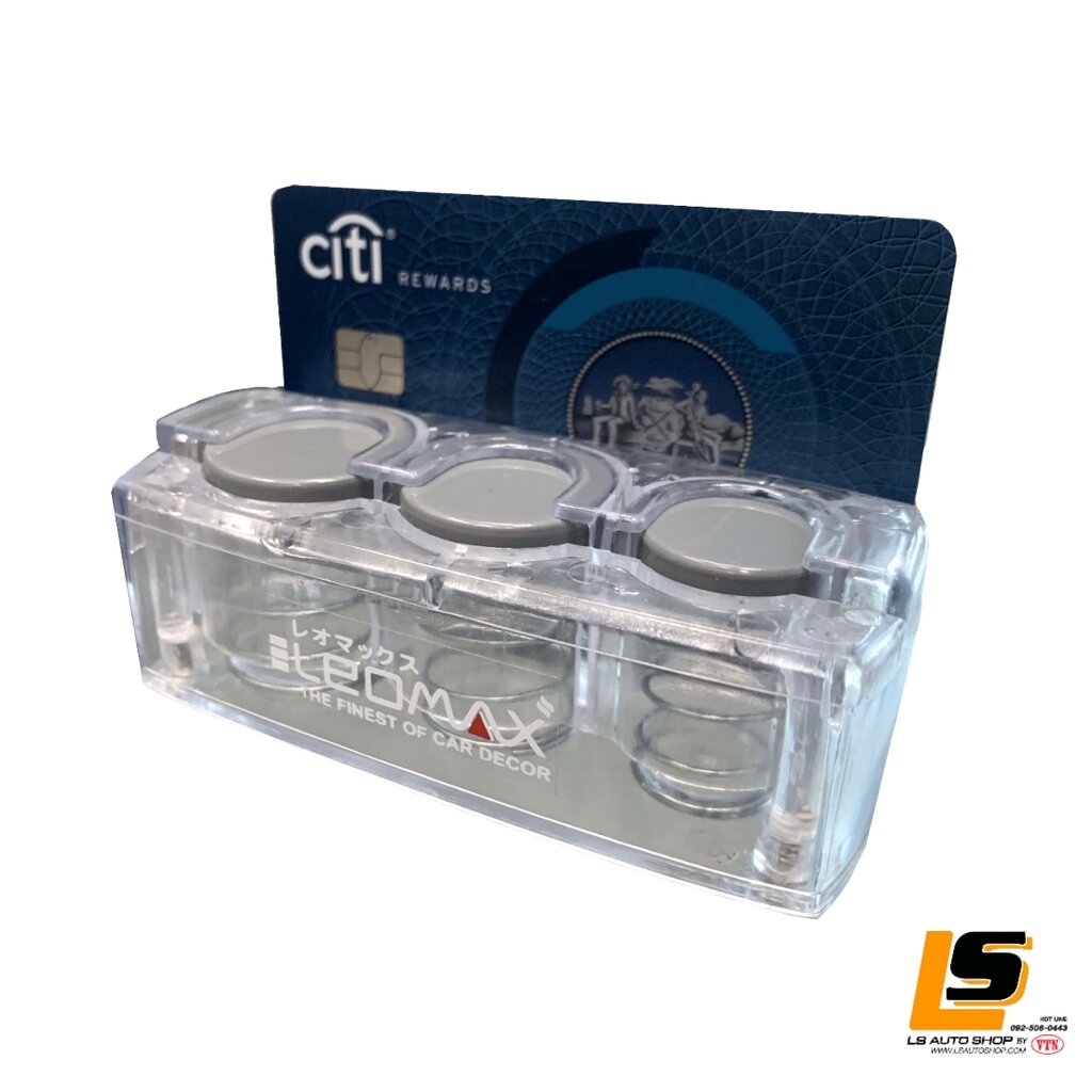 LEOMAX (ออกใบกำกับภาษีได้) กล่องใส่เหรียญ ที่เก็บเหรียญ ที่ใส่เหรียญ รุ่นสไลด์ พร้อมที่หนีบบัตร รุ่น