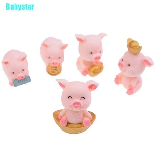 (Babystar) ตุ๊กตาหมูน่ารัก ขนาดเล็ก สําหรับตกแต่งสวน 5 ชิ้น