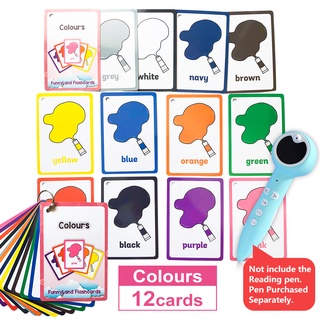12Pcs/set Color English Card Learn English Word Literacy Game Education Toy for Children Smart Reading Pen