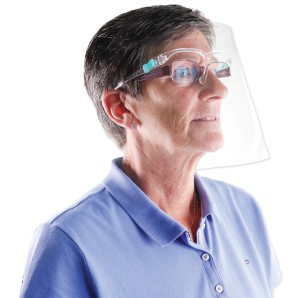 เฟสชิว เฟส ชิว FACE SHIELD special ป้องกันละอองน้ำ (แผ่นใส+ขาแว่น) Faceshield หน้ากากคลุมหน้า แบบแผ่นใสติดขาแว่น