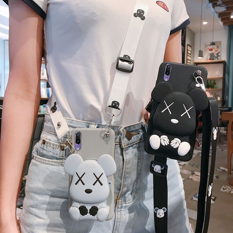 เคสโทรศัพท์มือถือ ลายการ์ตูน kaws 3D พร้อมกระเป๋าสตางค์ มีซิป สําหรับ samsung A10 A20 A30 A50 A50S A30S A70 A01 A11 A31 A51 A71 A10S A20S A12 A32 A22 4G A52 A72 A53 A33 A13 A73 5G