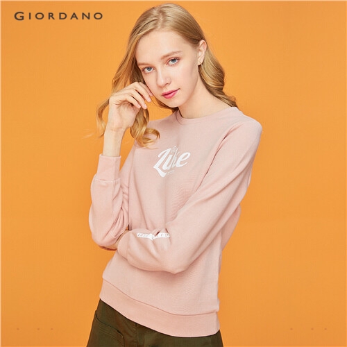 GIORDANO WOMEN Graphic crewneck sweatshirt 13399705