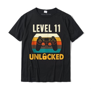 แฟชั่น✚■ระดับ 11 ปลดล็อกชาย 11th วันเกิด 11 ปี Gamer ของขวัญ Camisas Hombre ชายขายส่ง Geek T เสื้อผ้าฝ้าย T เสื้อลำลองผล