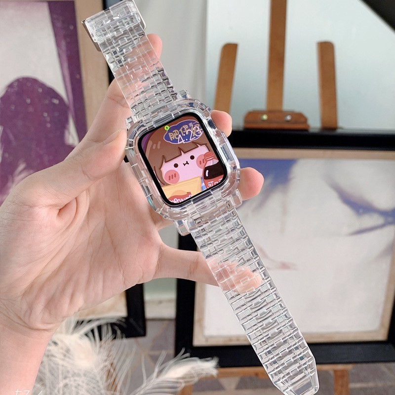 สายนาฬิกา apple watch แบบใส รุ่นใหม่ #ตัวสินค้ามีกรอบและสาย