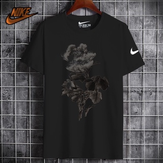 เสื้อวันพีช - เสื้อยืดผู้ชาย Nike เสื้อยืดลายหมึกย้อนยุคภาพวาดสาขาพิมพ์เสื้อยืดผ้าฝ้ายบริสุทธิ์แขนส