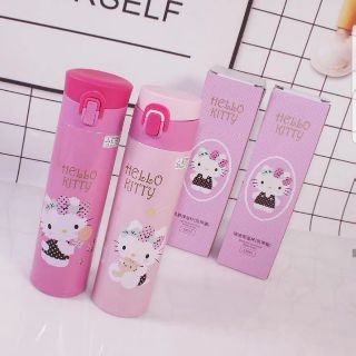 กระบอกน้าร้อน-เย็น Hello Kitty ความจุ 330ml สูง 21.5cm แบบยกดื่ม น่ารักไม่เหมือนใคร มี 2 สี ราคาใบละ 250 บาท