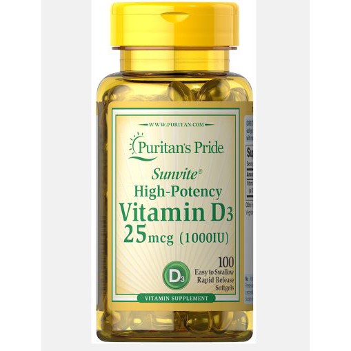 Puritan's Pride Vitamin D3 1000 IU 25 mcg { 100 Softgels } Now foods vitamin d3, Natural Factors, Vitamin D3, 1000 IU