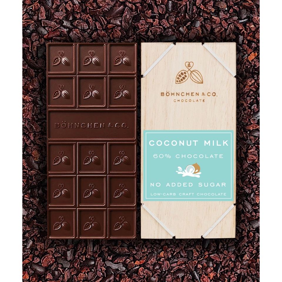 Böhnchen & Co. 60% Dark Chocolate / Coconut Milk/ ดาร์กช็อกโกแลต NO ADDED SUGAR / KETO chocolate