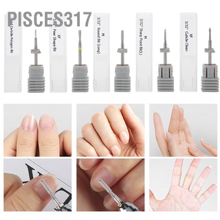 Pisces317 ชุดดอกสว่านเหล็กทังสเตน สําหรับขัดเล็บ 5 ชิ้น